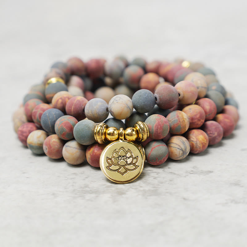 Picasso Jasper Stone 108-Bead Mala Bracelet — product view 2