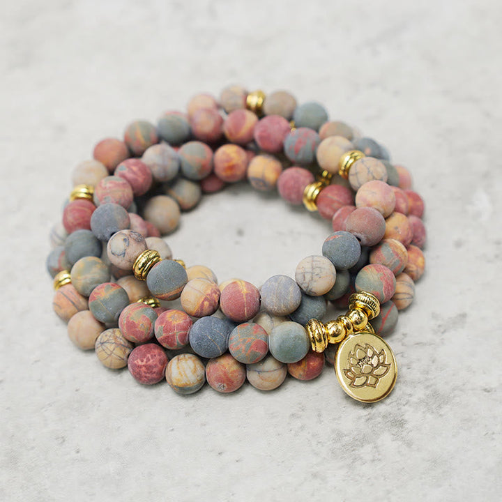 Picasso Jasper Stone 108-Bead Mala Bracelet — product view 3