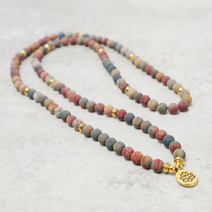 Picasso Jasper Stone 108-Bead Mala Bracelet — product view 4