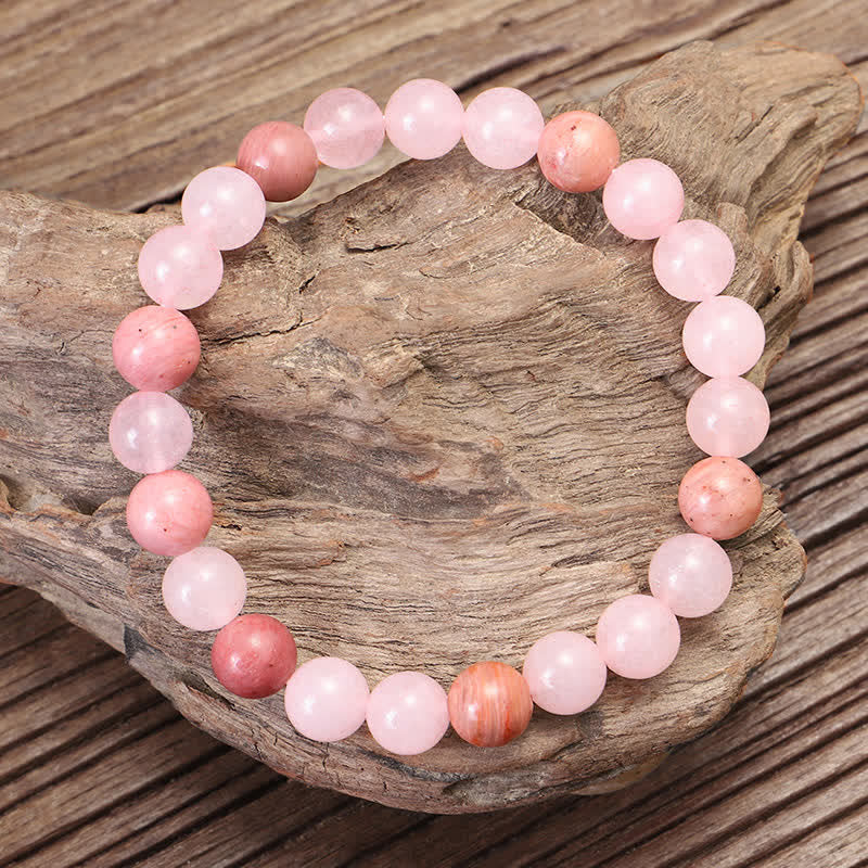 Pink Crystal 108-Bead Mala Bracelet — product view 5