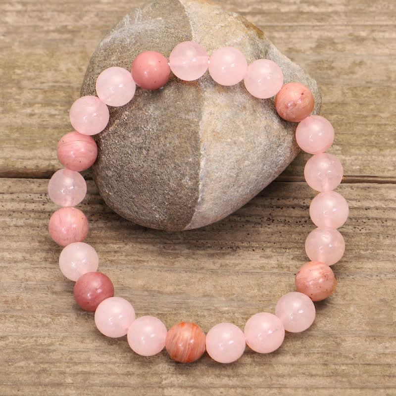 Pink Crystal 108-Bead Mala Bracelet — product view 6