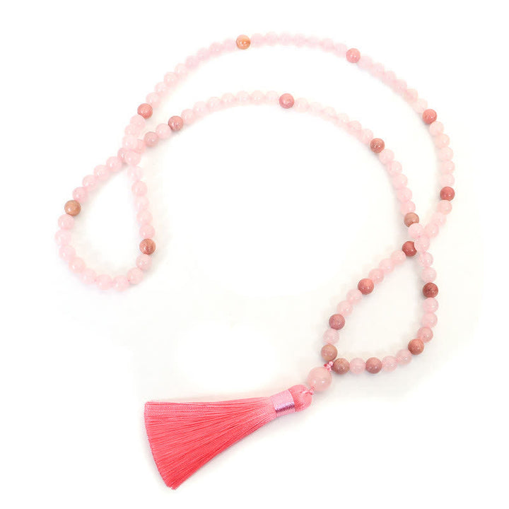 Pink Crystal 108-Bead Mala Bracelet — product view 7