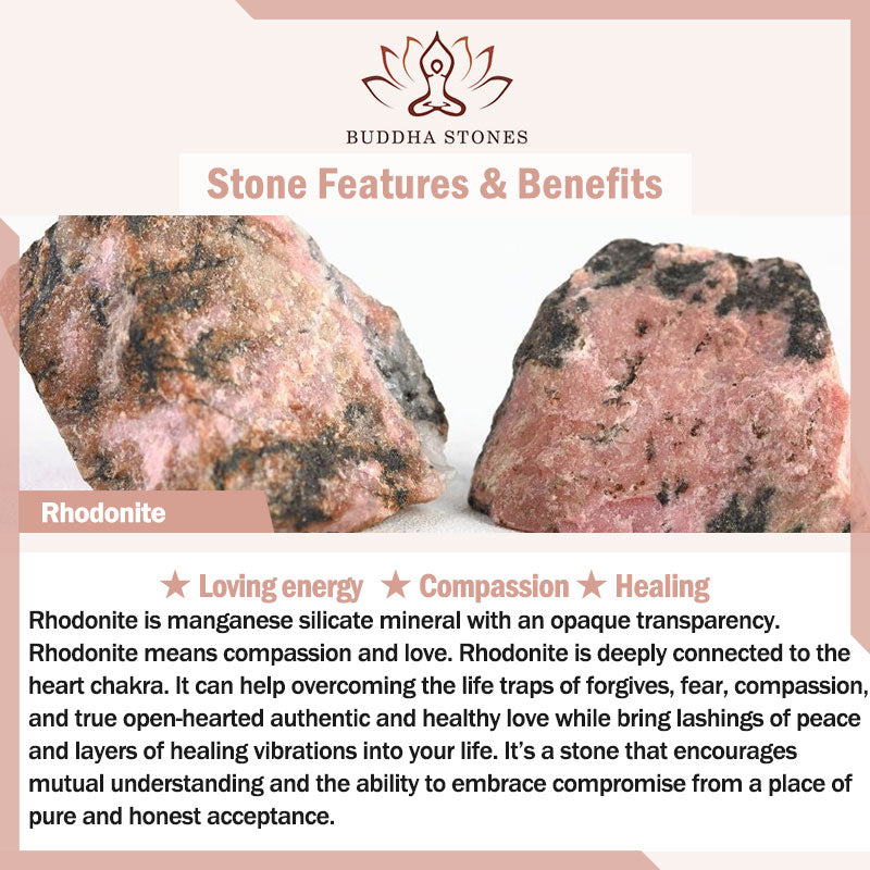 Rhodonite Lotus 108-Bead Mala Bracelet — product view 6
