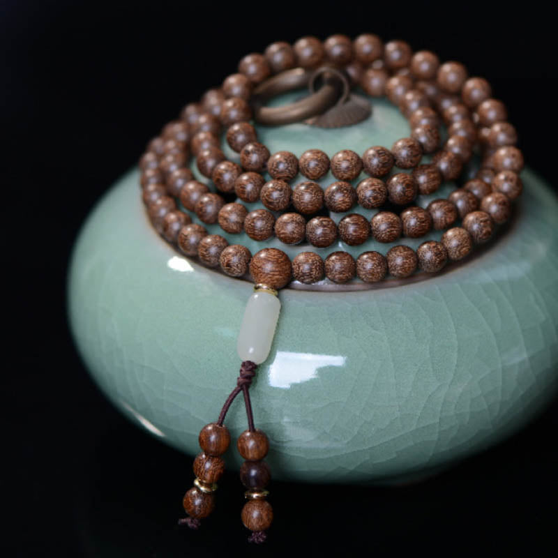 Rosewood Jade 108-Bead Mala Bracelet — main product view