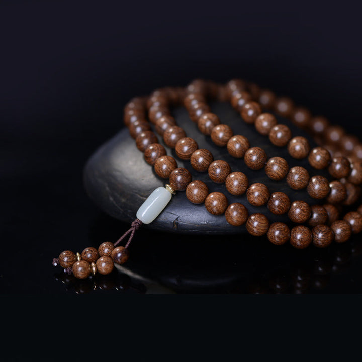Rosewood Jade 108-Bead Mala Bracelet — product view 6