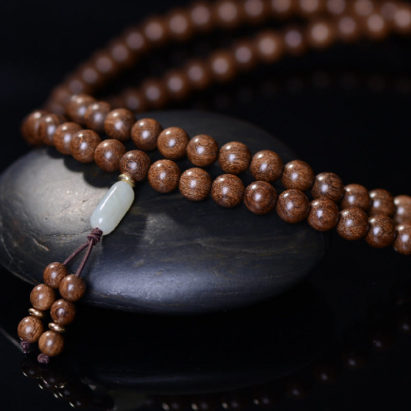 Rosewood Jade 108-Bead Mala Bracelet — product view 10
