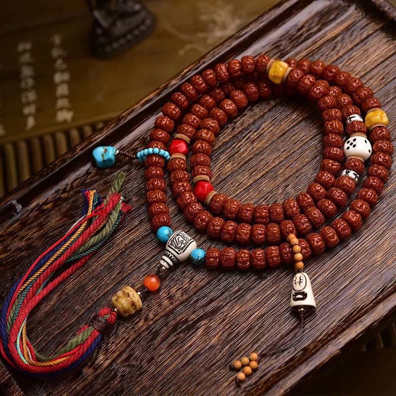 Rudraksha Bodhi Seed 108-Bead Mala — main product view