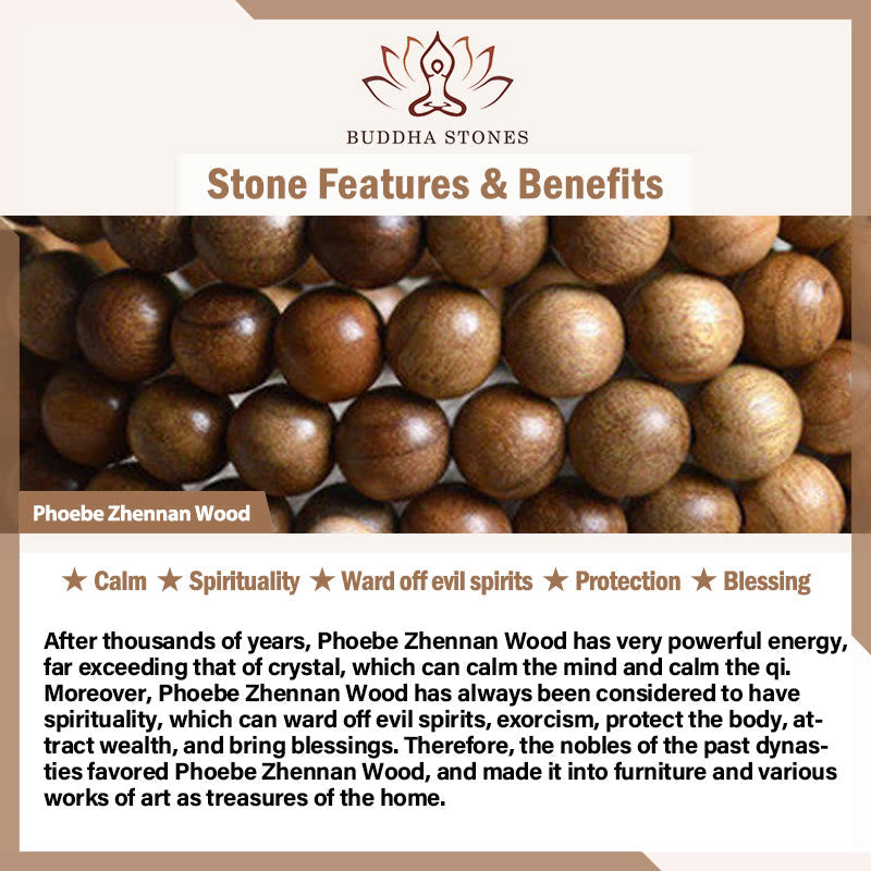 Teardrop Beads Phoebe Zhennan Wood 108-Bead Mala Bracelet — product view 5