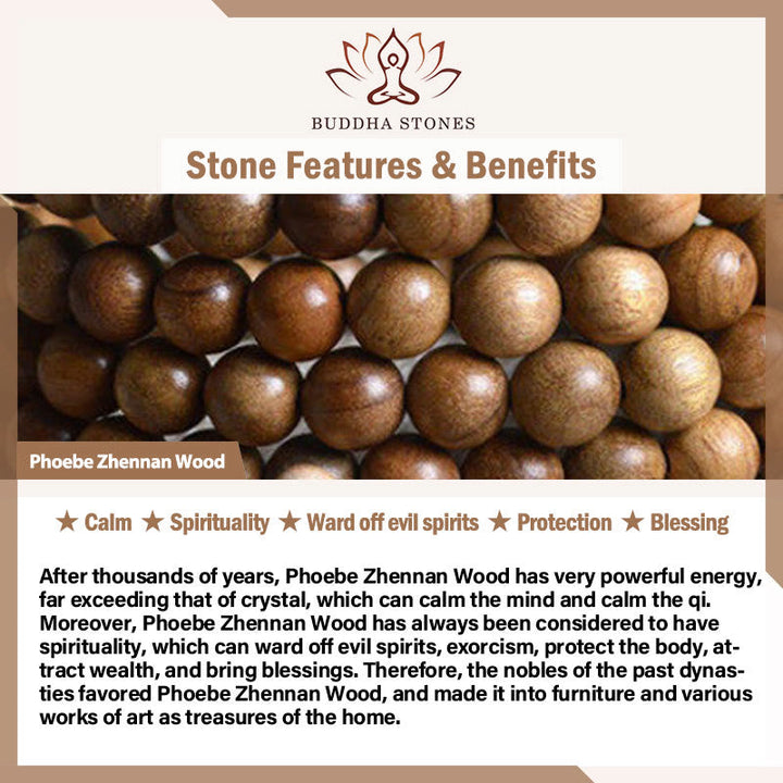 Teardrop Beads Phoebe Zhennan Wood 108-Bead Mala Bracelet — product view 5
