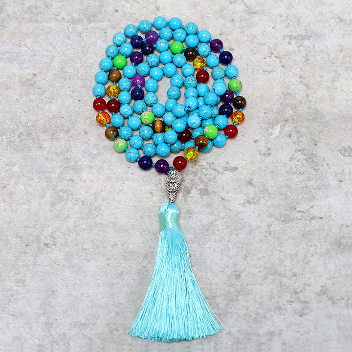 Turquoise Beads Beads 108-Bead Mala Necklace — main product view