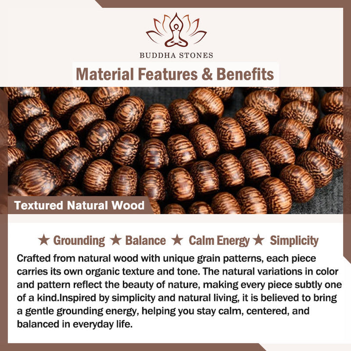 Textured Wood Beads 108-Bead Mala — product view 6