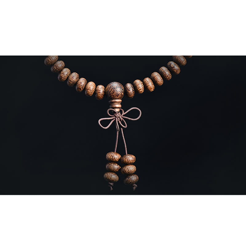 Textured Wood Beads 108-Bead Mala — product view 11