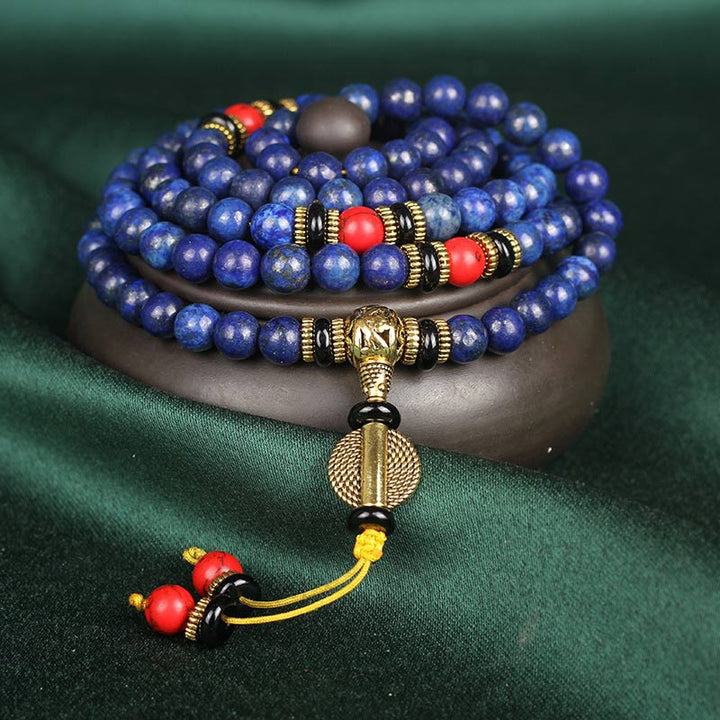 Buddha Stones Tibetan Mala Lapis Lazuli Lazurite Positive Bracelet - 6mm*108 - image 0