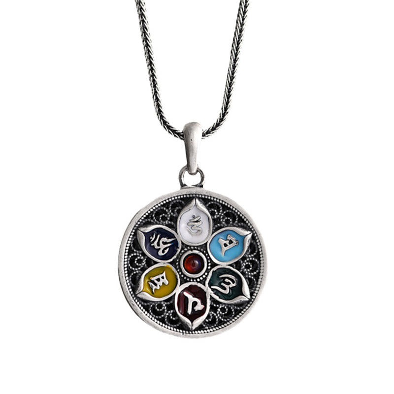 Buddha Stones Tibetan Om Mani Padme Hum Purity Necklace Pendant Necklaces & Pendants BS 9