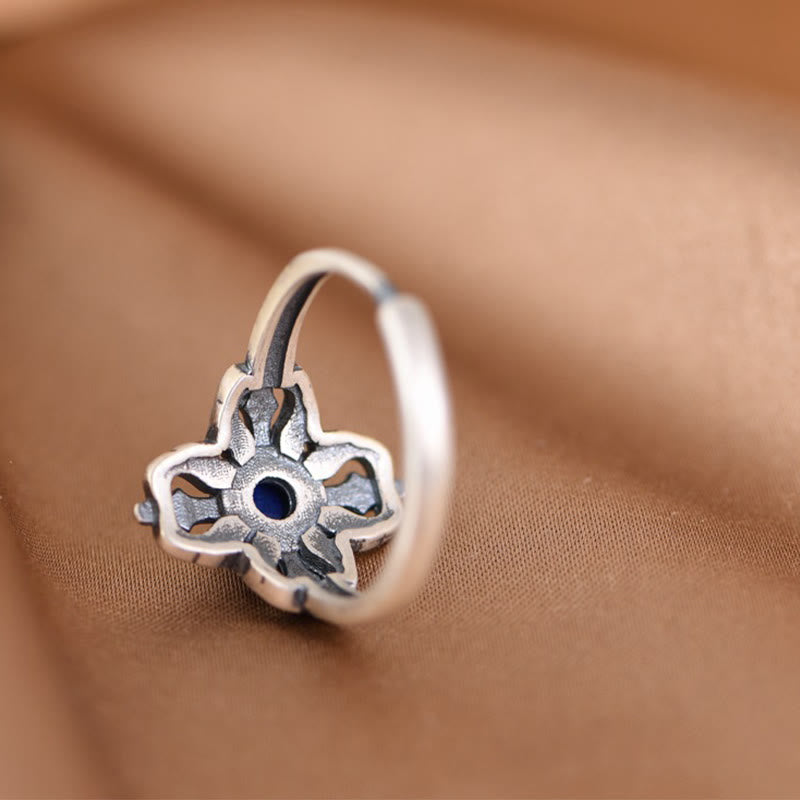 Adjustable blue stone ring styled for everyday wear
