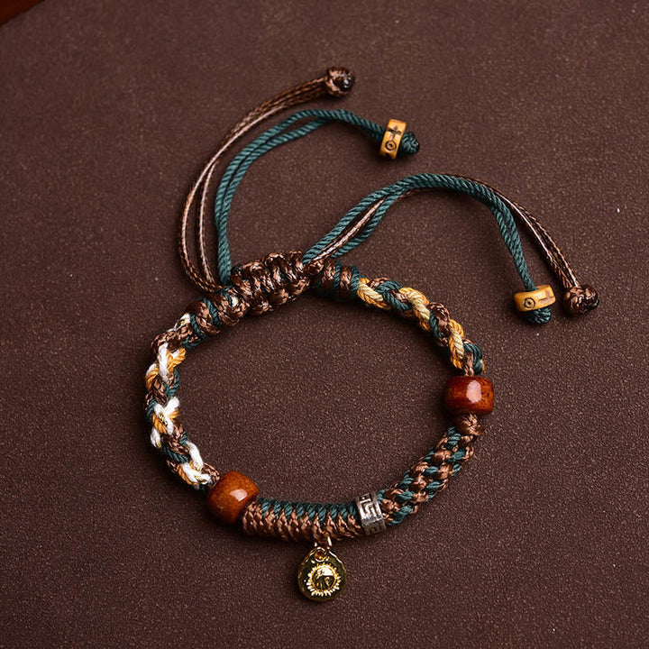 Buddha Stones Tibetan Bone Beads Luck Rope Bracelet