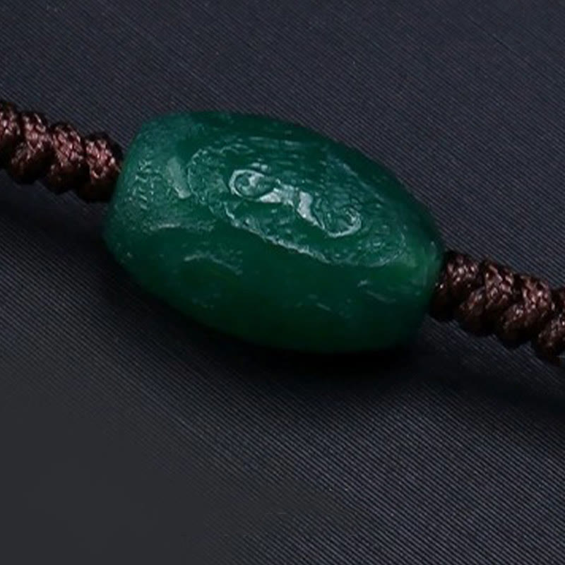 Tibetan nine-eye Dzi bead cord pendant — view 11