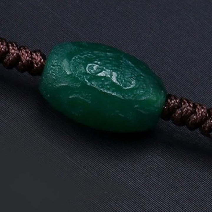 Tibetan nine-eye Dzi bead cord pendant — view 11