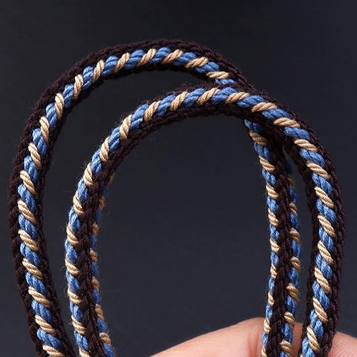 Tibetan nine-eye Dzi bead cord pendant — view 12