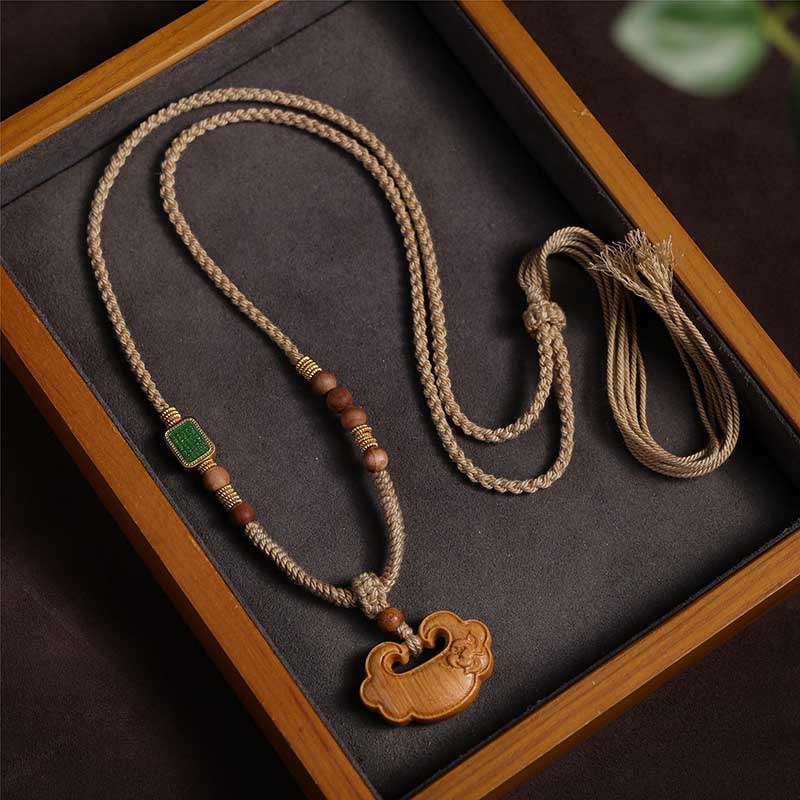 Tibetan Sandalwood Lock Charm Pendant — view 1