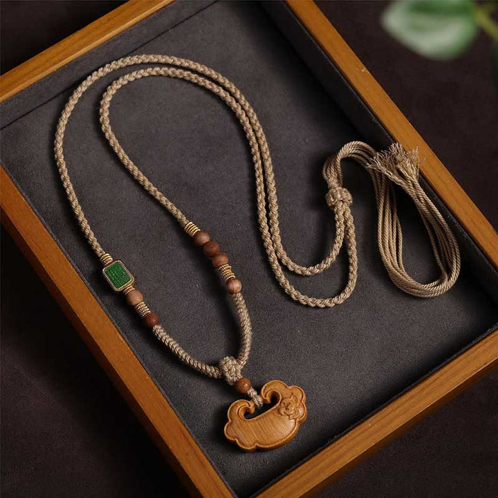 Tibetan Sandalwood Lock Charm Pendant — view 1