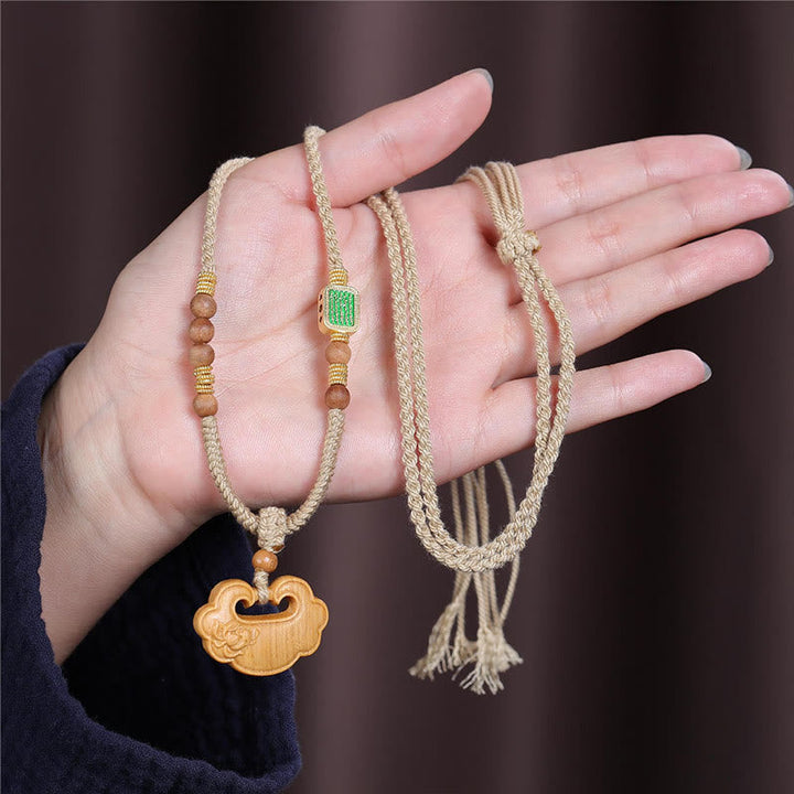 Tibetan Sandalwood Lock Charm Pendant — view 2