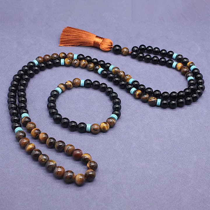 Tibetan Black Onyx Mala Set — view 2