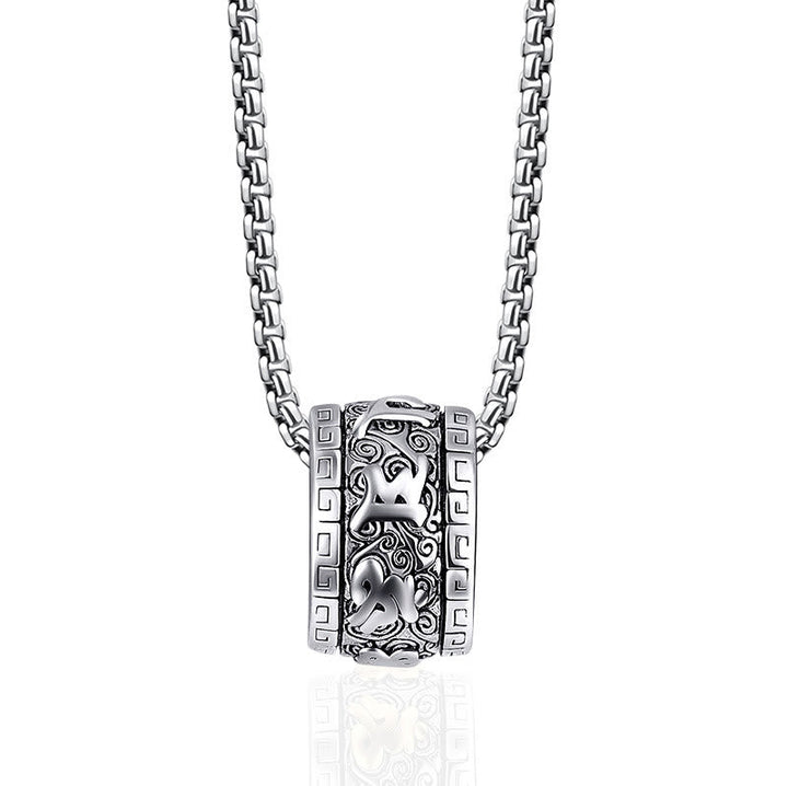 Tibetan titanium steel mantra pendant — view 8