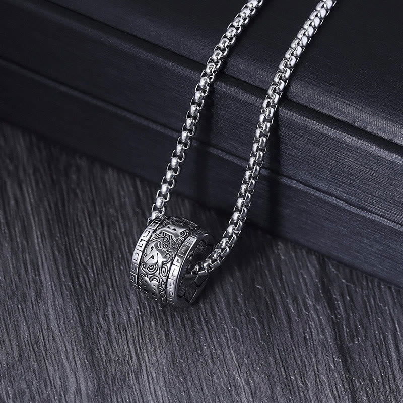 Tibetan titanium steel mantra pendant — view 10