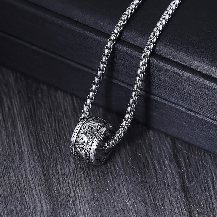 Tibetan titanium steel mantra pendant — view 10