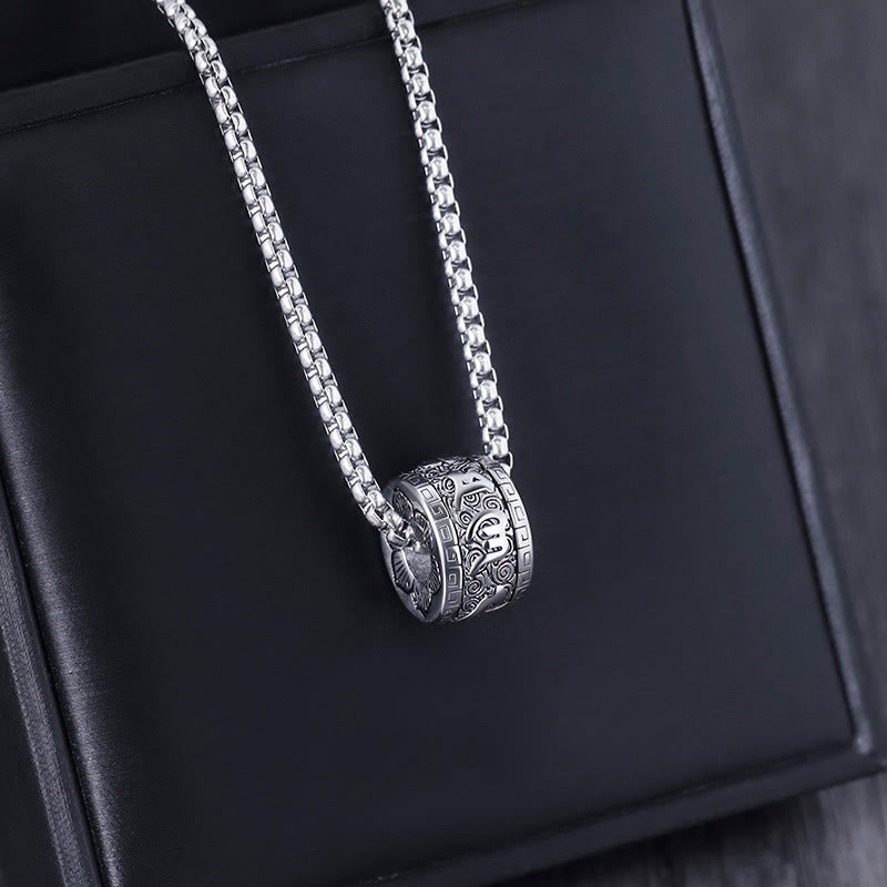 Tibetan titanium steel mantra pendant — view 9