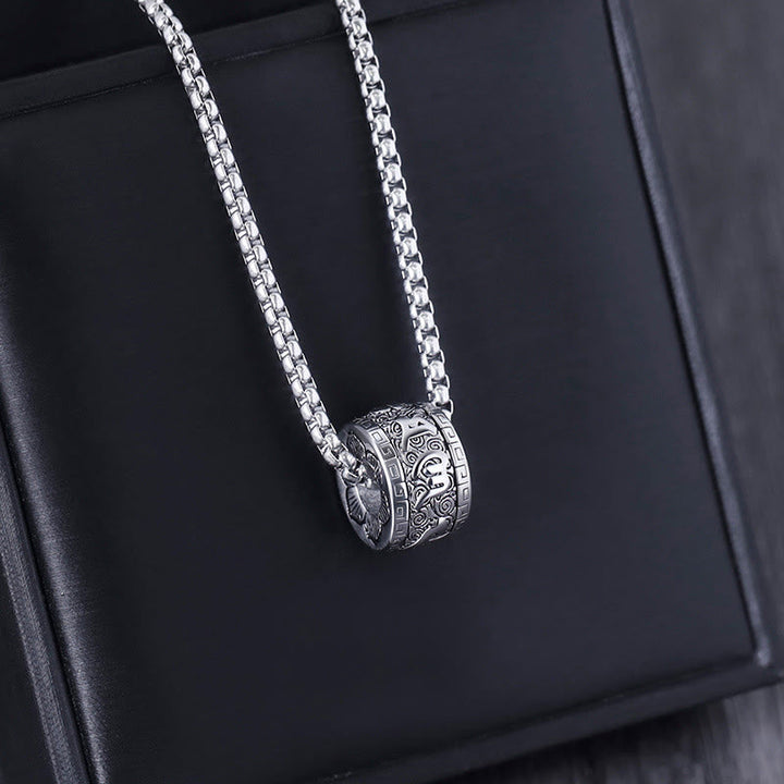 Tibetan titanium steel mantra pendant — view 9