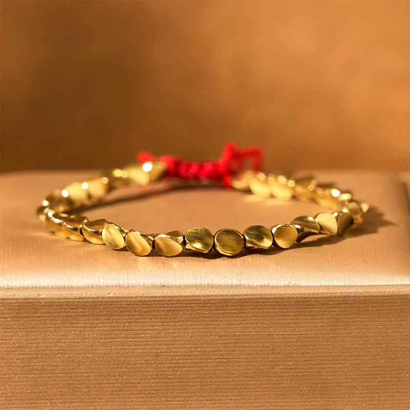 Tibetan copper bead cord bracelet — view 3