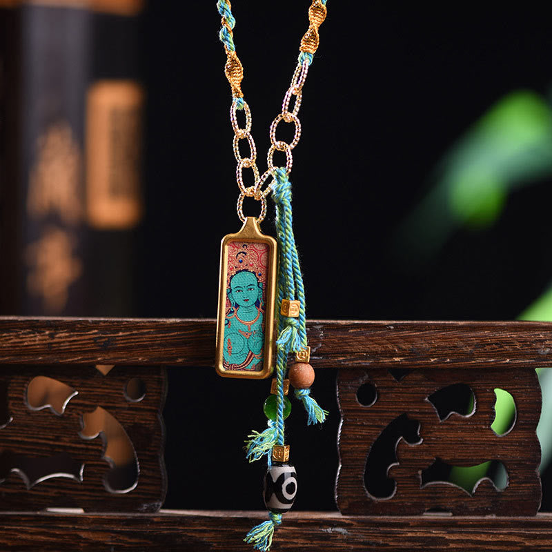 Tibetan Titanium Steel Thangka Pendant — view 10