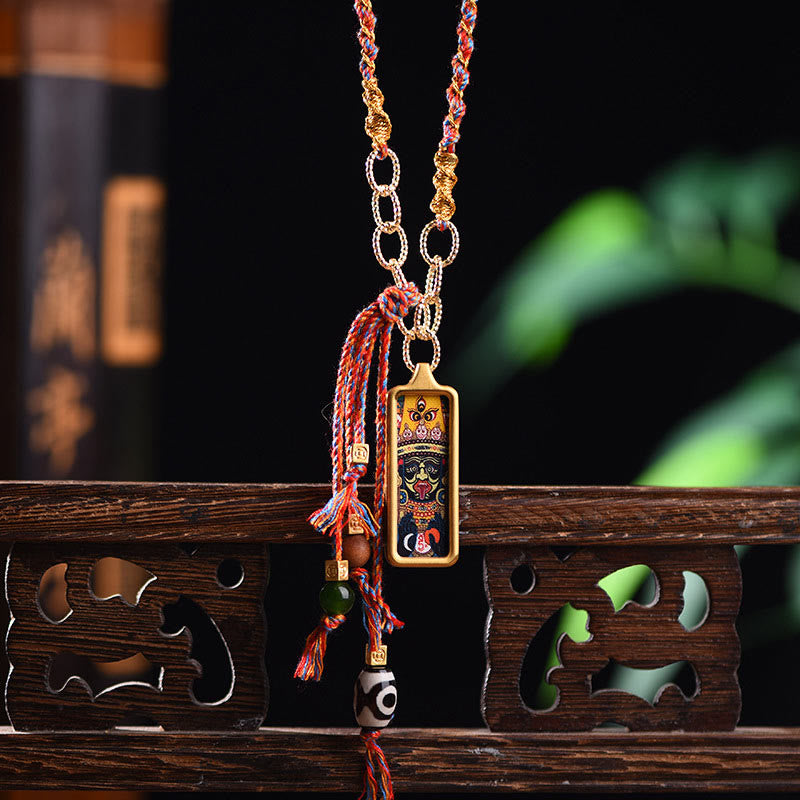 Tibetan Titanium Steel Thangka Pendant — view 9