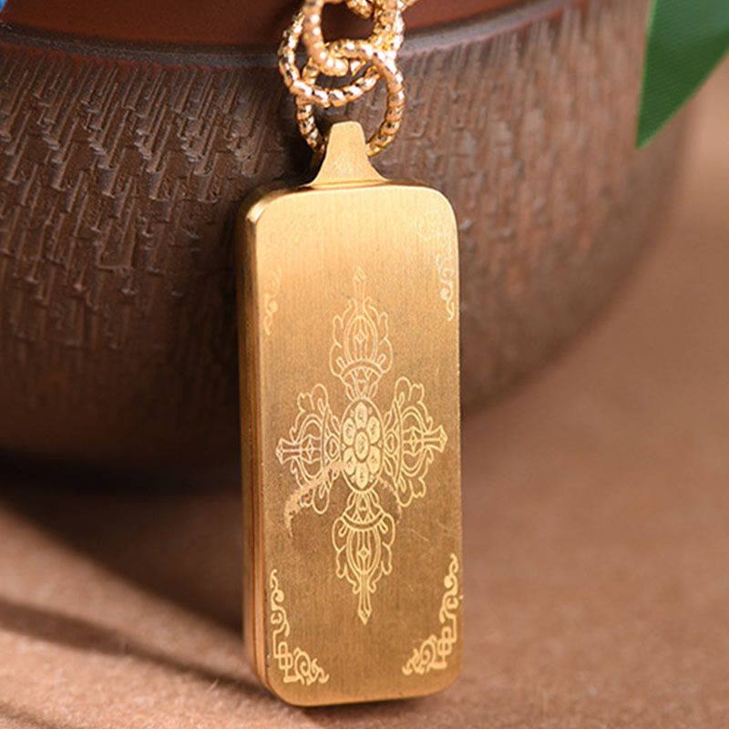 Tibetan Titanium Steel Thangka Pendant — view 3