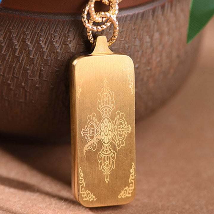 Tibetan Titanium Steel Thangka Pendant — view 3
