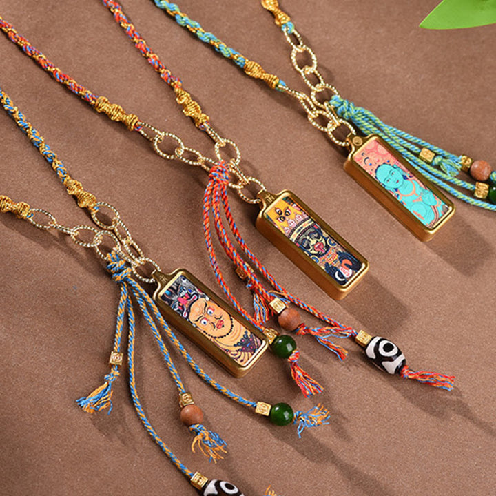 Tibetan Titanium Steel Thangka Pendant — view 14