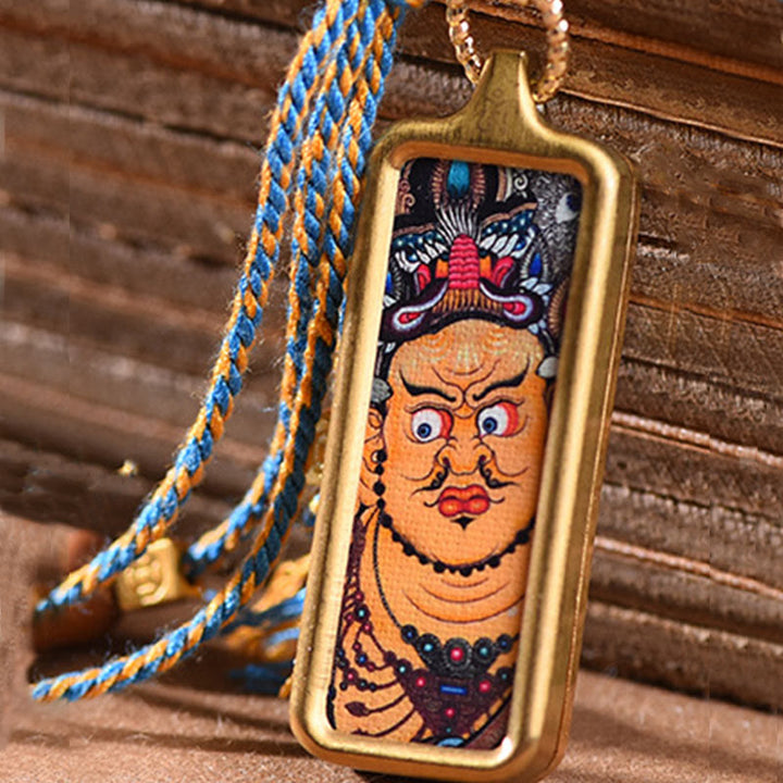 Tibetan Titanium Steel Thangka Pendant — view 7