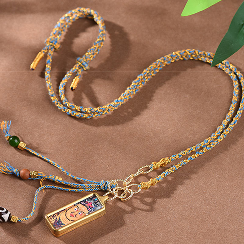 Tibetan Titanium Steel Thangka Pendant — view 5