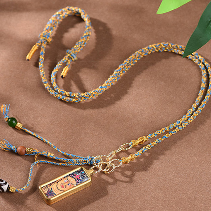 Tibetan Titanium Steel Thangka Pendant — view 5
