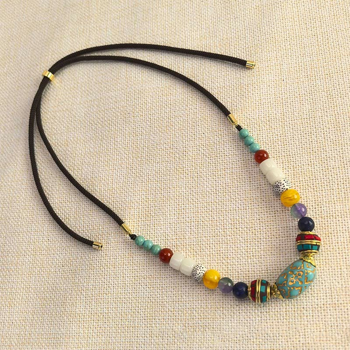 Tibetan turquoise bead pendant — view 4