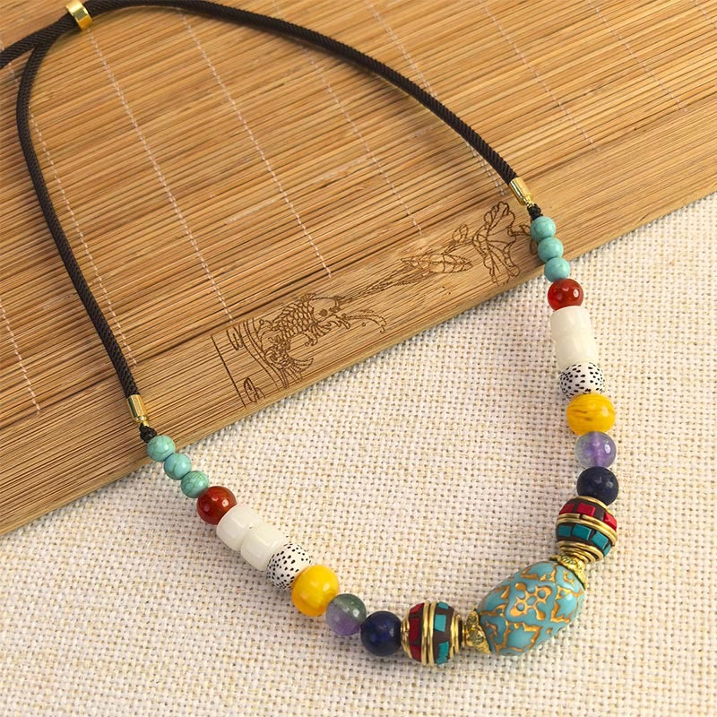 Tibetan turquoise bead pendant — view 7