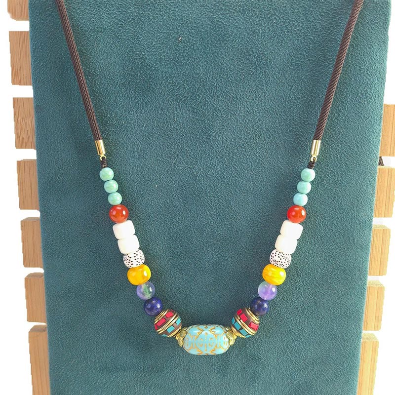 Tibetan turquoise bead pendant — view 8