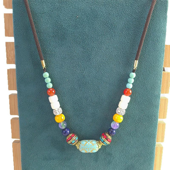 Tibetan turquoise bead pendant — view 8