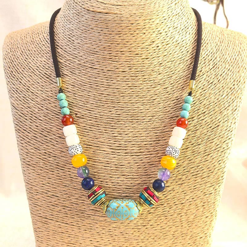 Tibetan turquoise bead pendant — view 5