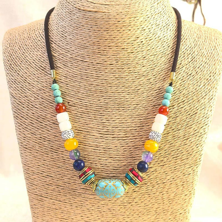 Tibetan turquoise bead pendant — view 5