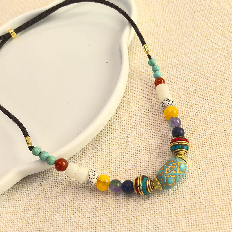 Tibetan turquoise bead pendant — view 3