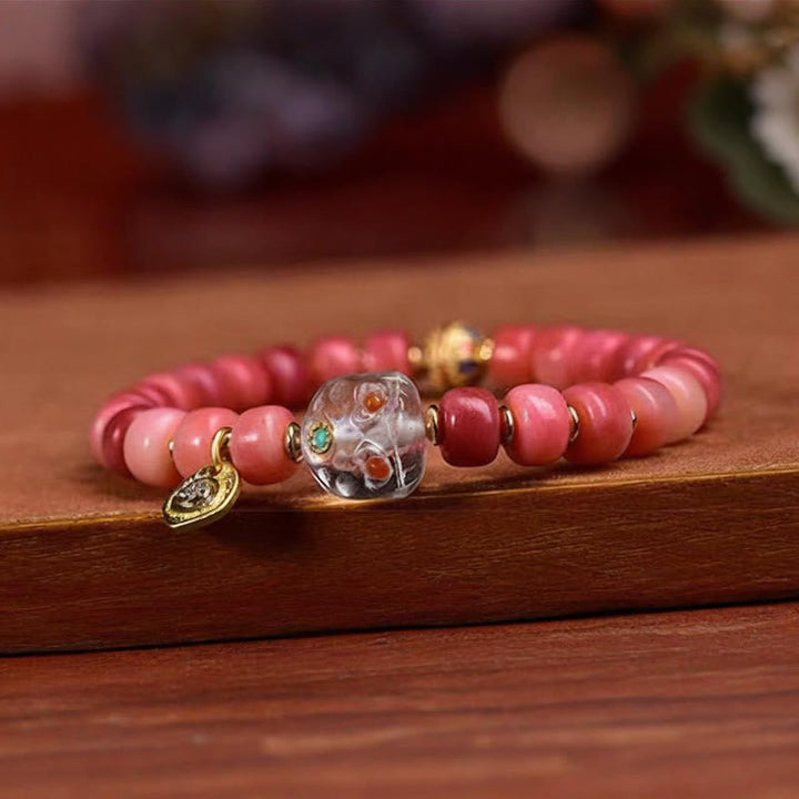 Tibetan Camel Bone and Red Agate Bracelet — view 13