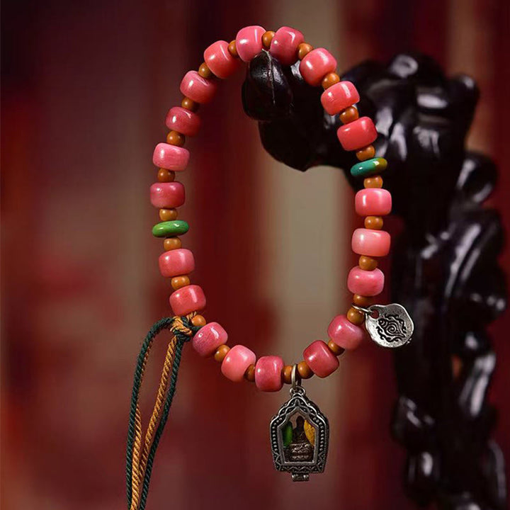 Tibetan Camel Bone and Red Agate Bracelet — view 3
